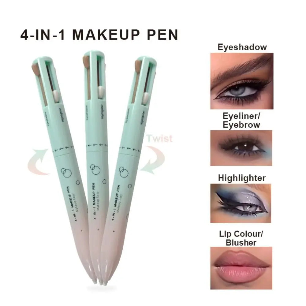 4 In 1 Makeup Pen Eyebrow Pencil Waterproof Drawing Eye Brow Long Lasting Easy Color Eyeliner Eyebrow Pen Sweatproof Makeup Pen